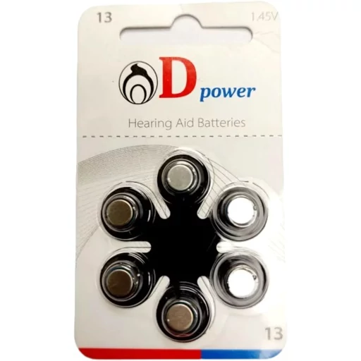 باتری سمعک دی پاور کد 13 بسته 6عددی