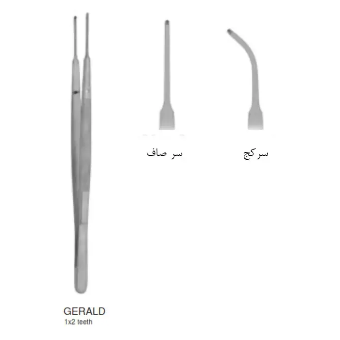 پنست بادندانه ظریف سرکج 17 سانت GERALD پارس مدال